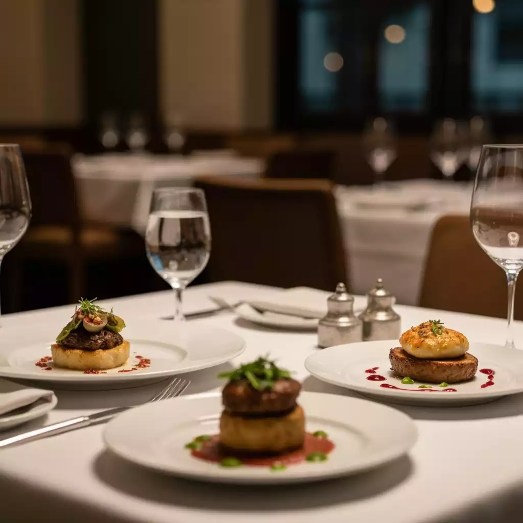 Elegant dining experience in a Fort Myers restaurant with beautifully plated food